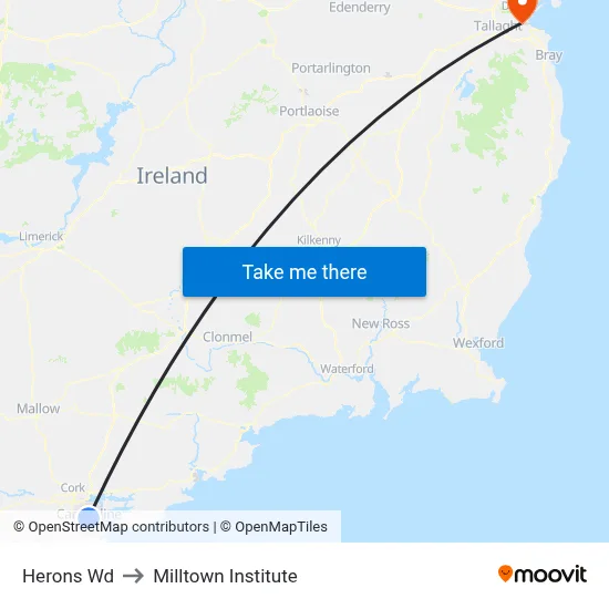 Herons Wd to Milltown Institute map