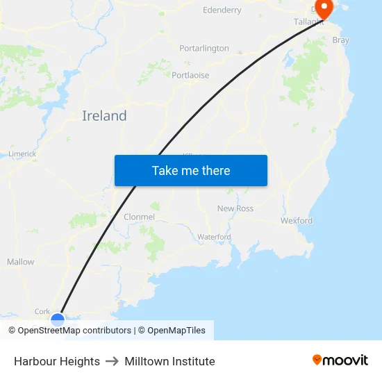 Harbour Heights to Milltown Institute map