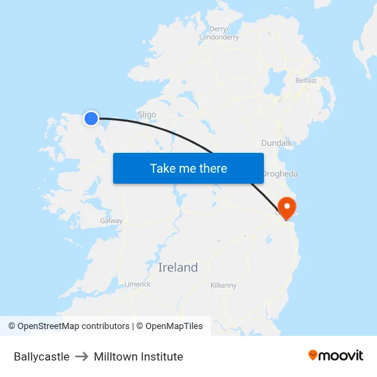 Ballycastle to Milltown Institute map