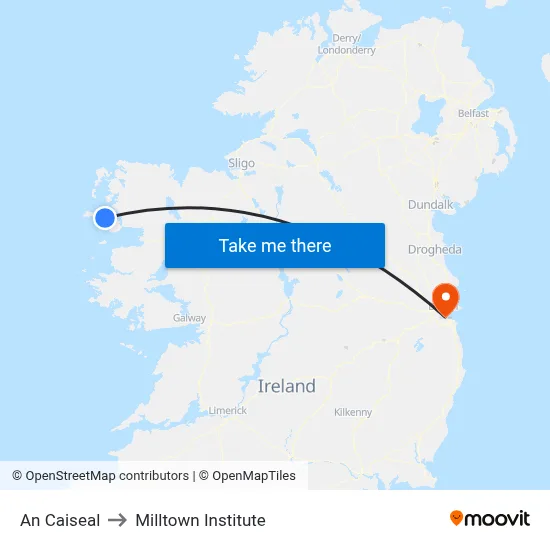 An Caiseal to Milltown Institute map