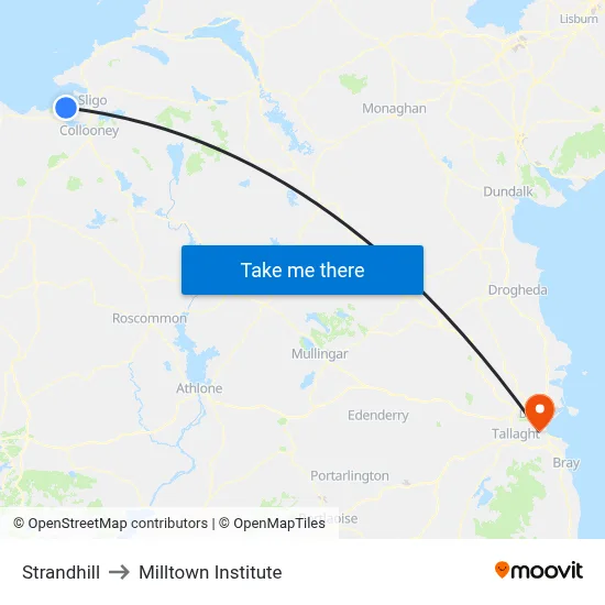 Strandhill to Milltown Institute map