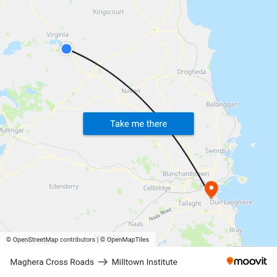 Maghera Cross Roads to Milltown Institute map