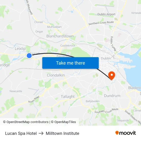 Lucan Spa Hotel to Milltown Institute map