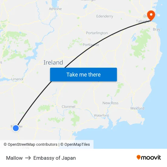 Mallow to Embassy of Japan map