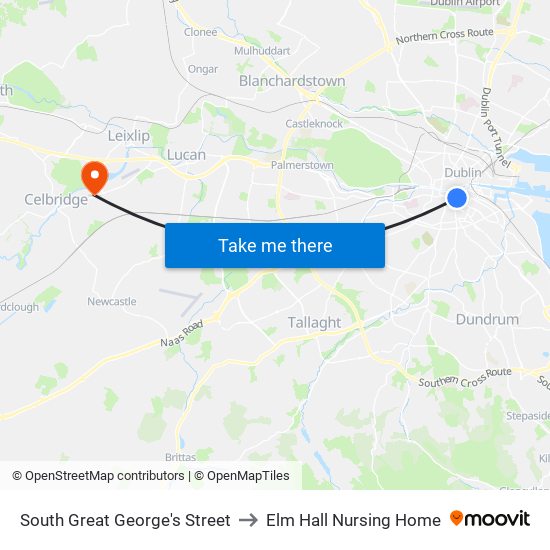 South Great George's Street to Elm Hall Nursing Home map