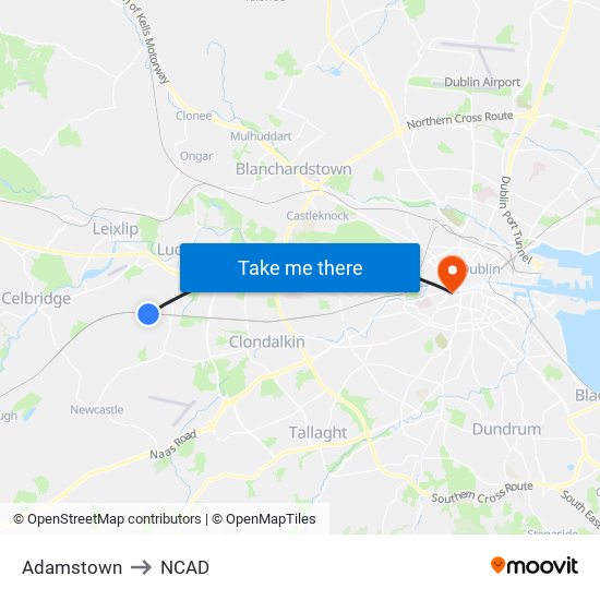 Adamstown to NCAD map