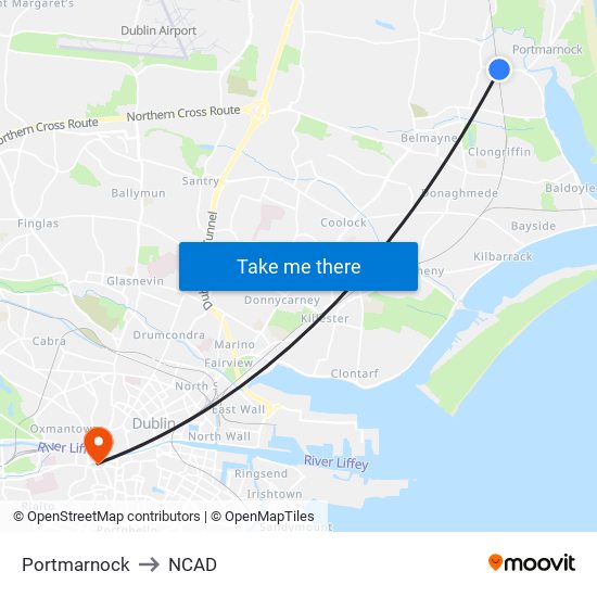 Portmarnock to NCAD map