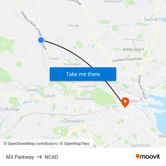 M3 Parkway to NCAD map