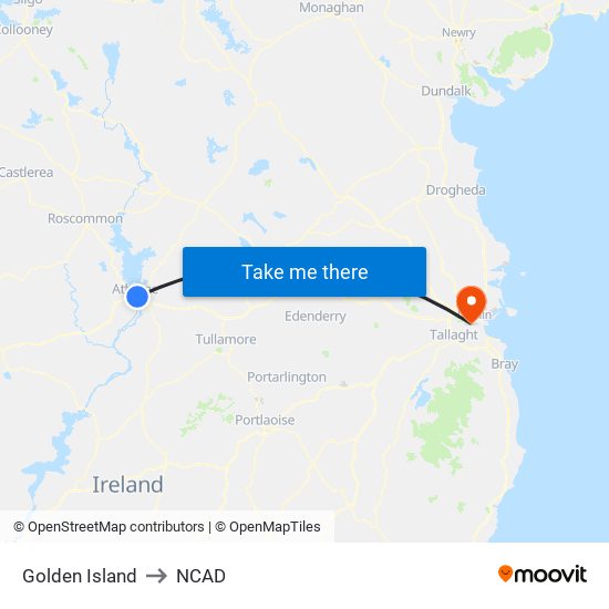 Golden Island to NCAD map