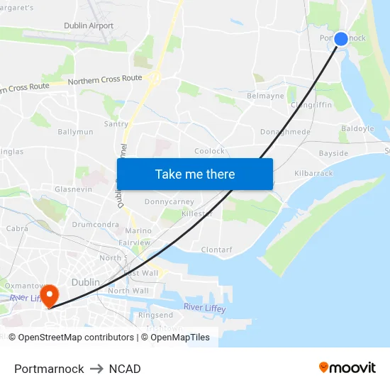 Portmarnock to NCAD map