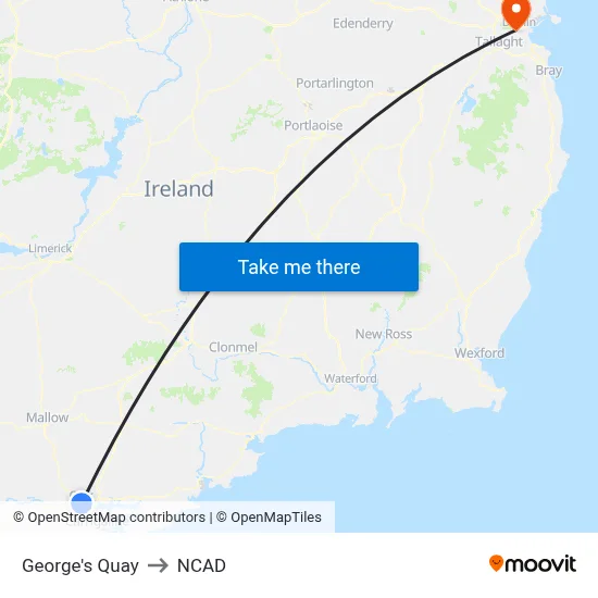 George's Quay to NCAD map