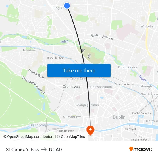 St Canice's Bns to NCAD map