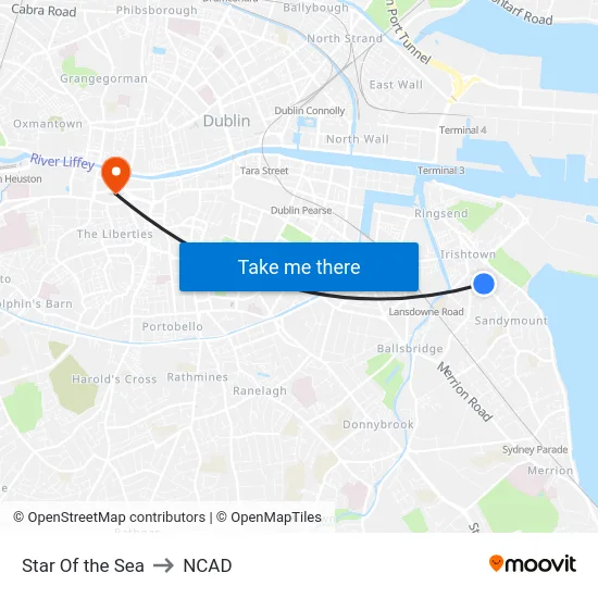 Star Of the Sea to NCAD map
