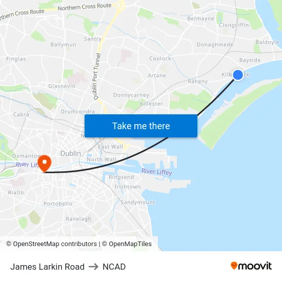 James Larkin Road to NCAD map