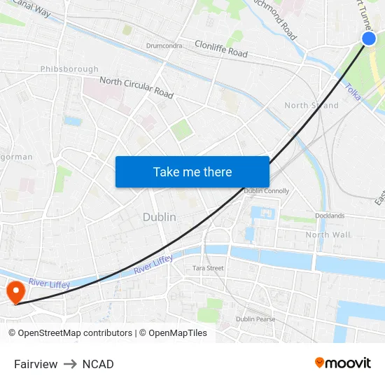 Fairview to NCAD map