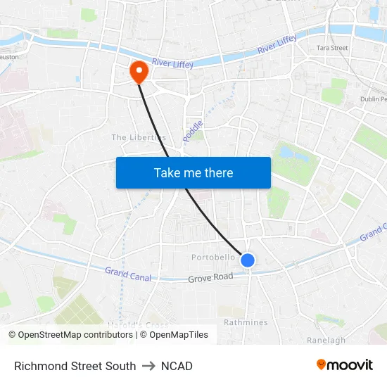Richmond Street South to NCAD map