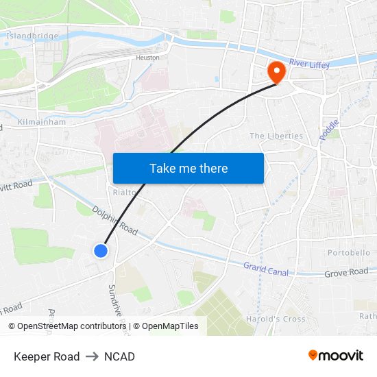 Keeper Road to NCAD map