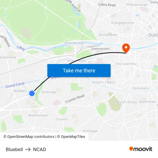 Bluebell to NCAD map