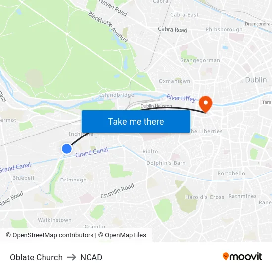 Oblate Church to NCAD map