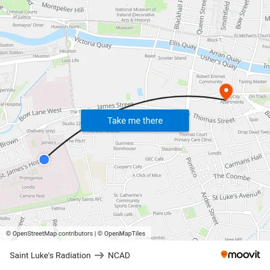 Saint Luke's Radiation to NCAD map