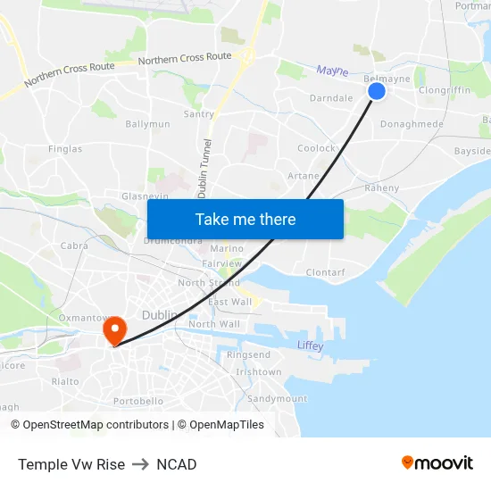 Temple Vw Rise to NCAD map