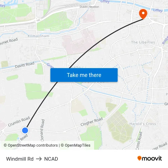 Windmill Rd to NCAD map