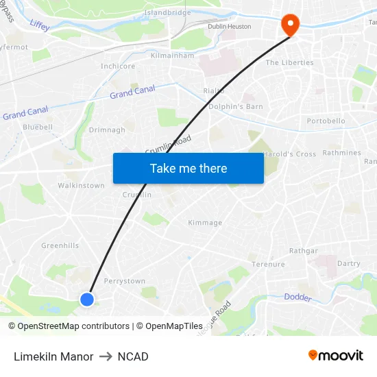Limekiln Manor to NCAD map