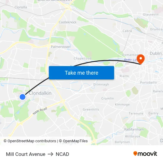 Mill Court Avenue to NCAD map