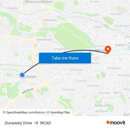 Dunawley Drive to NCAD map