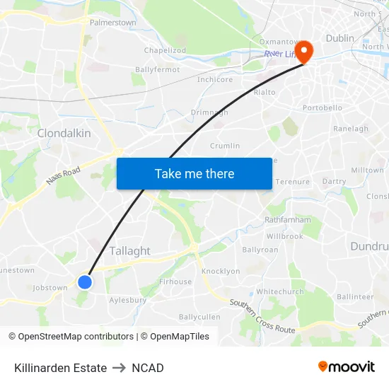 Killinarden Estate to NCAD map