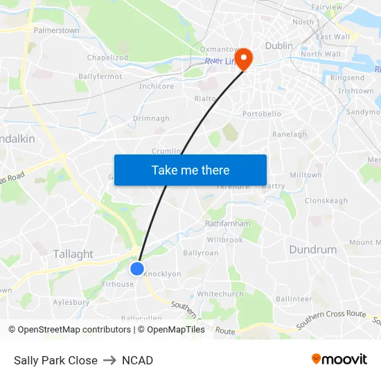 Sally Park Close to NCAD map