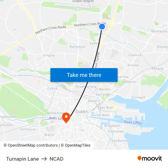 Turnapin Lane to NCAD map