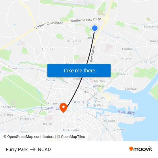 Furry Park to NCAD map