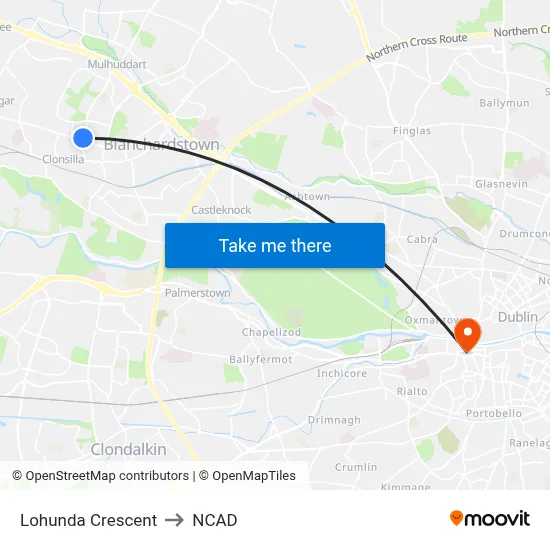Lohunda Crescent to NCAD map