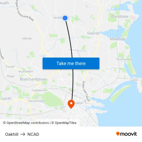Oakhill to NCAD map