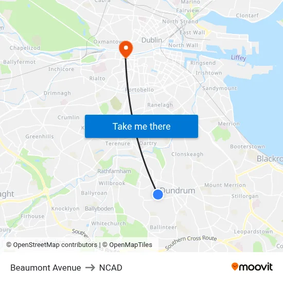 Beaumont Avenue to NCAD map