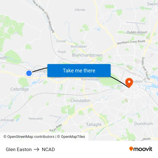Glen Easton to NCAD map