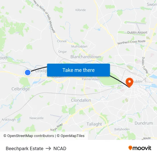Beechpark Estate to NCAD map