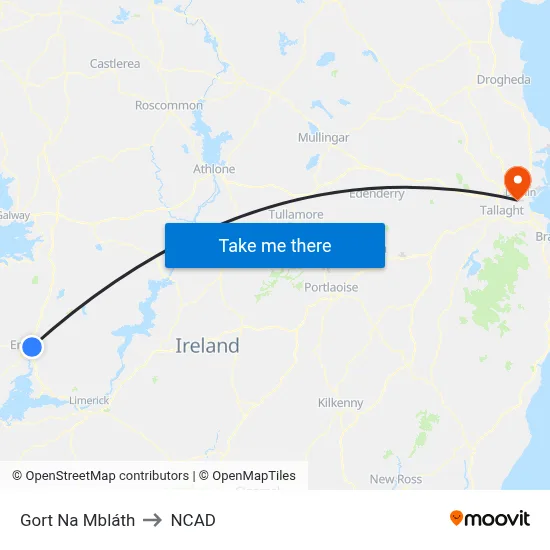 Gort Na Mbláth to NCAD map
