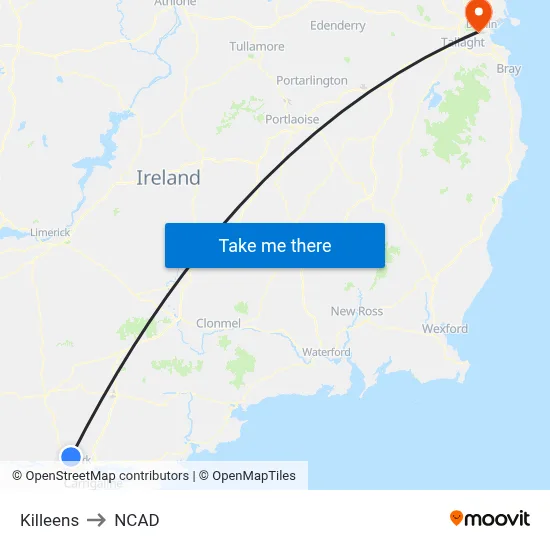 Killeens to NCAD map