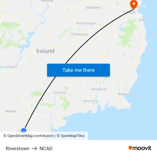 Riverstown to NCAD map