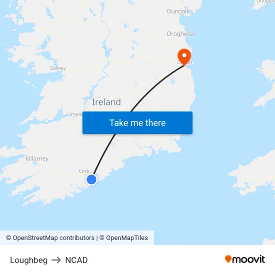 Loughbeg to NCAD map