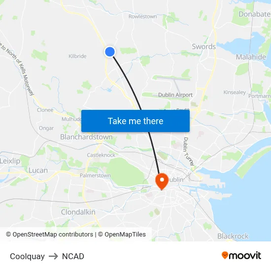 Coolquay to NCAD map