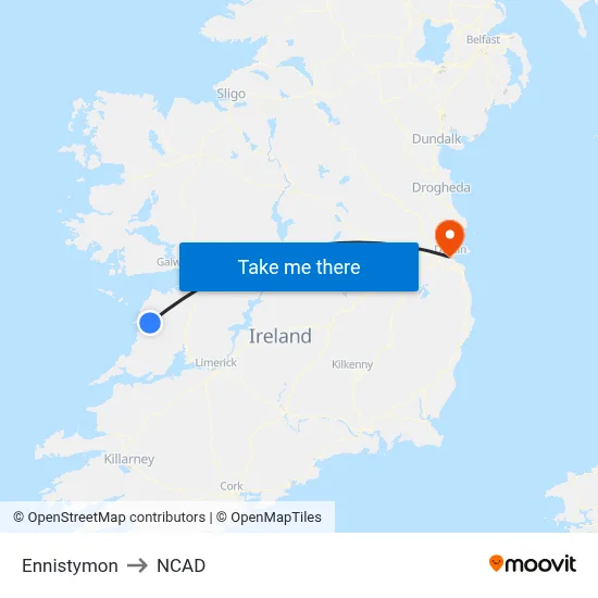 Ennistymon to NCAD map