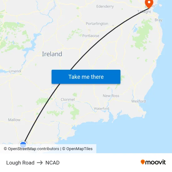 Lough Road to NCAD map