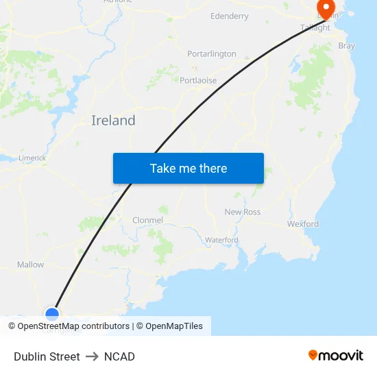Dublin Street to NCAD map