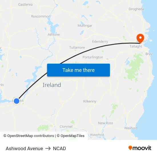 Ashwood Avenue to NCAD map