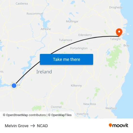 Melvin Grove to NCAD map