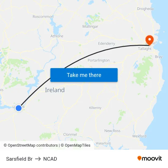 Sarsfield Br to NCAD map