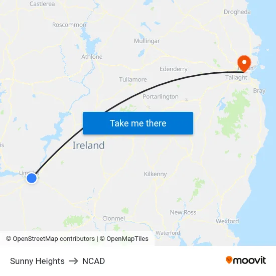 Sunny Heights to NCAD map